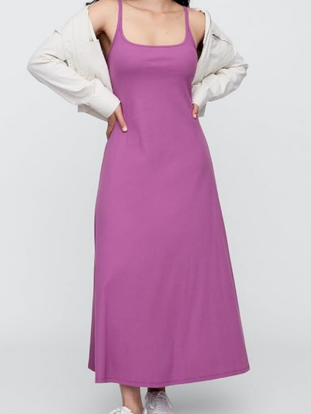 GAP Ribbed Sleeveless Maxi Dress in Purple Orchid - Size Medium